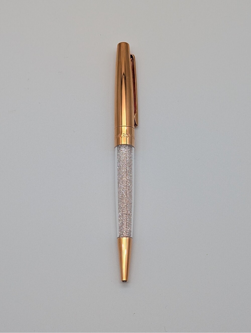 Swarovski Crystalline Ballpoint Pen - Rose Gold Tone & Clear Crystal - No Box